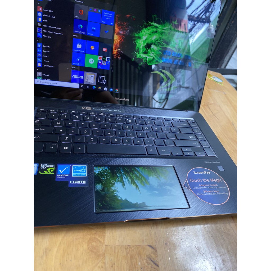 Laptop Asus Zenbook Pro UX580, i9 8950HK, 16G, 512G, Gtx1050Ti, zin100%, giá rẻ (screen pad)'