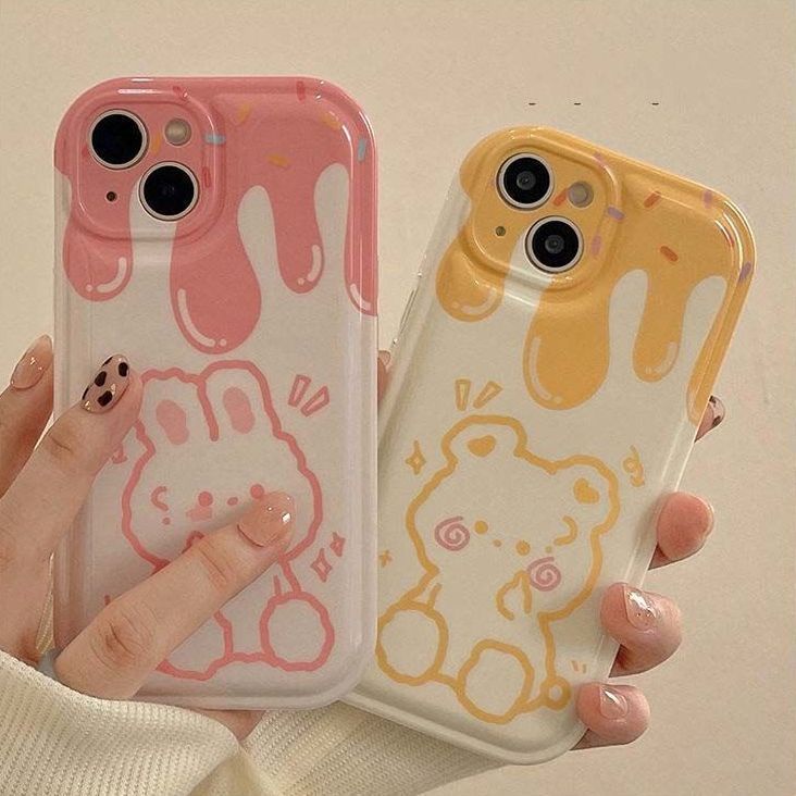 Ốp Điện Thoại Cao Su Mềm Hình Gấu Thỏ Cho iPhone 12 13 11 Pro Max X Xs Max Xr ioerhu