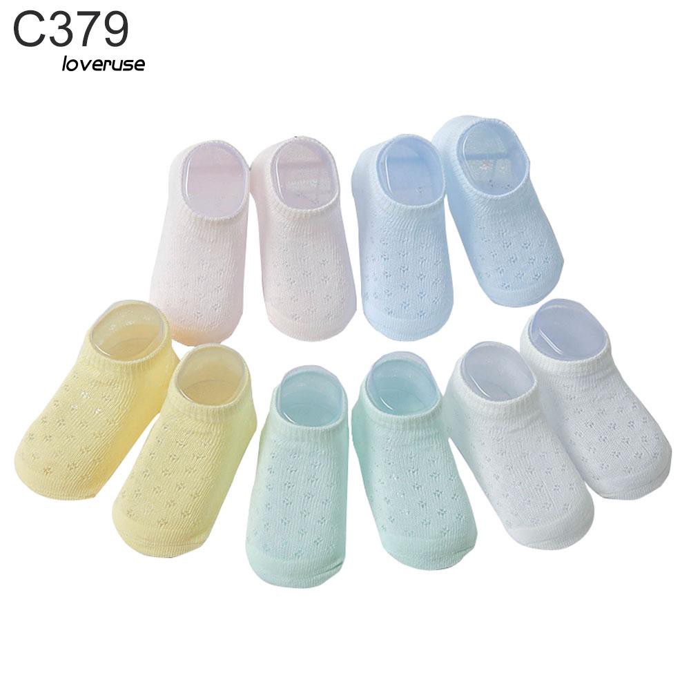 Set 5 Đôi Vớ Cotton Cổ Thấp Khoét Lỗ Thoáng Khí Thời Trang Mùa Hè Cho Bé