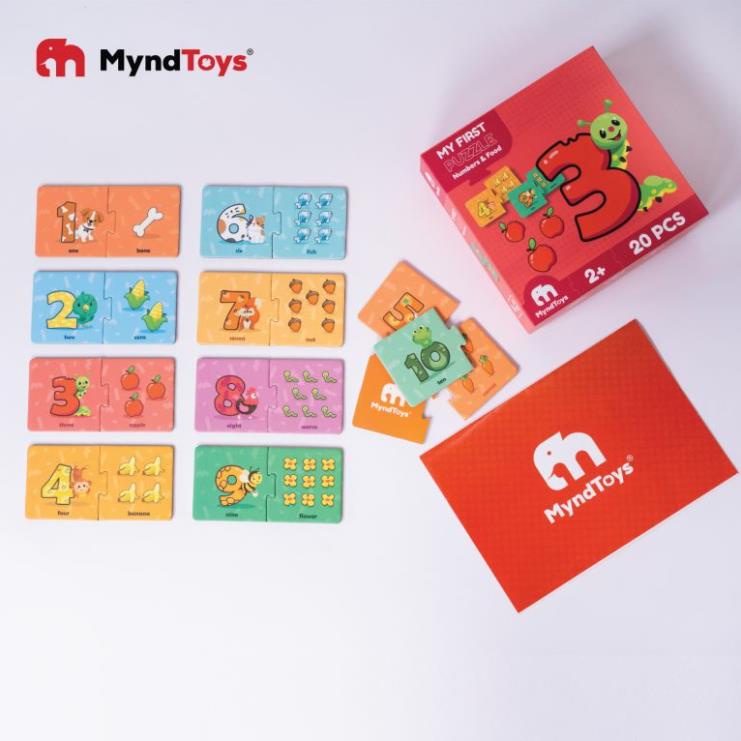 Đồ Chơi Xếp Hình MyndToys My First Puzzle - Numbers &amp; Food Dành Cho Các Bé Trên 2 Tuổi