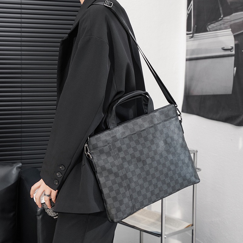 Túi Xách Đeo Chéo Nam Da Pu Họa Tiết Cao Cấp Đựng A4 Laptop Dành Cho Giới Trẻ Doanh Nhân Văn Phòng