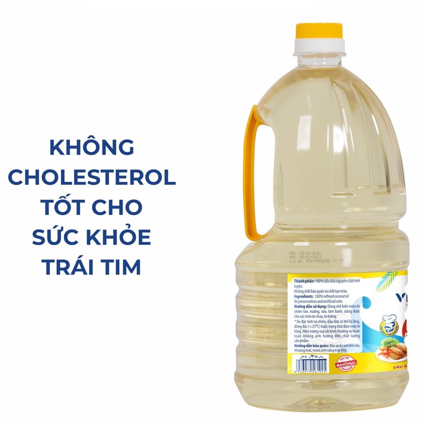 Dầu dừa Vietcoco nấu ăn tinh luyện nguyên chất - Cooking Oil Coconut Vietcoco [ DDTLV ]