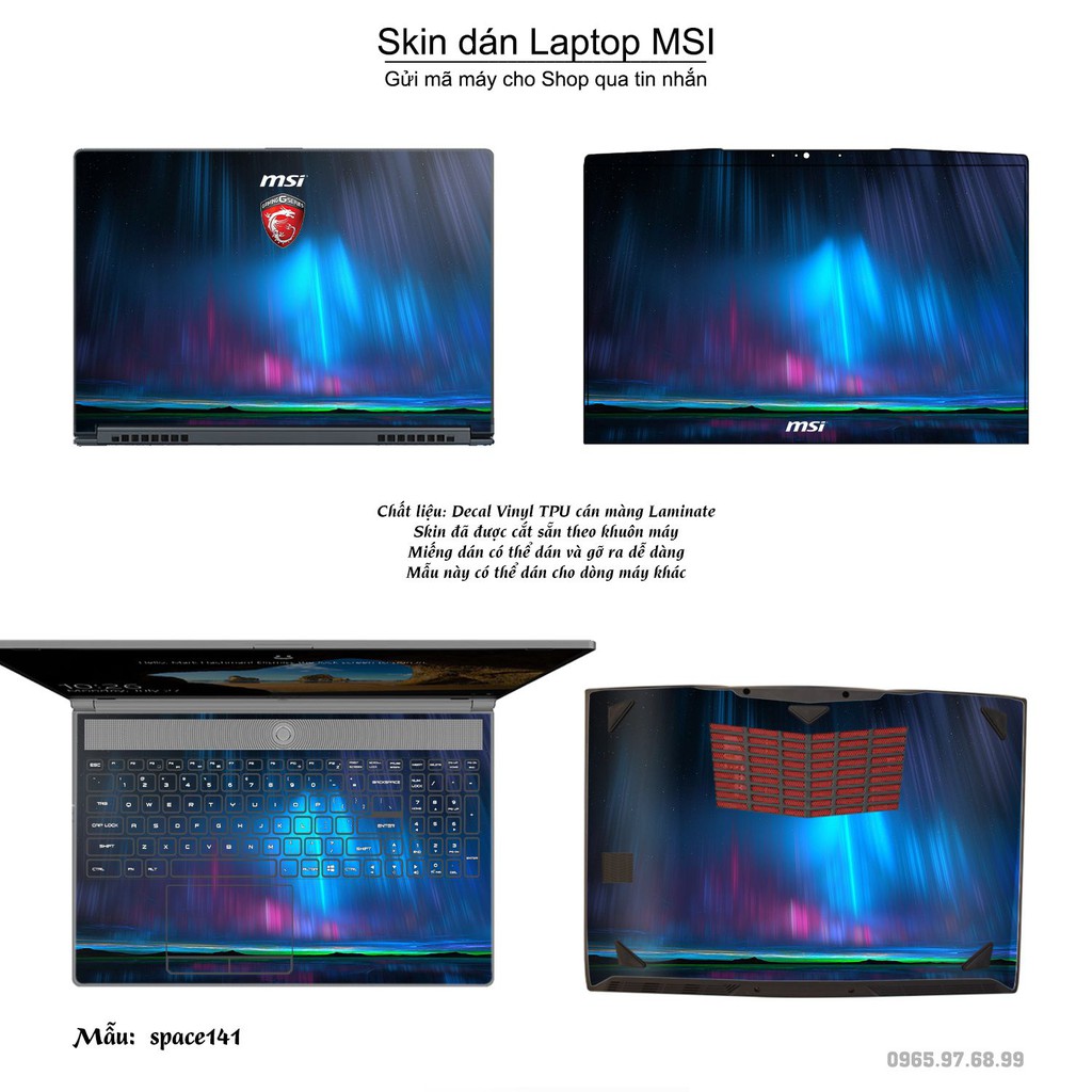Skin dán Laptop MSI in hình không gian nhiều mẫu 24 (inbox mã máy cho Shop)
