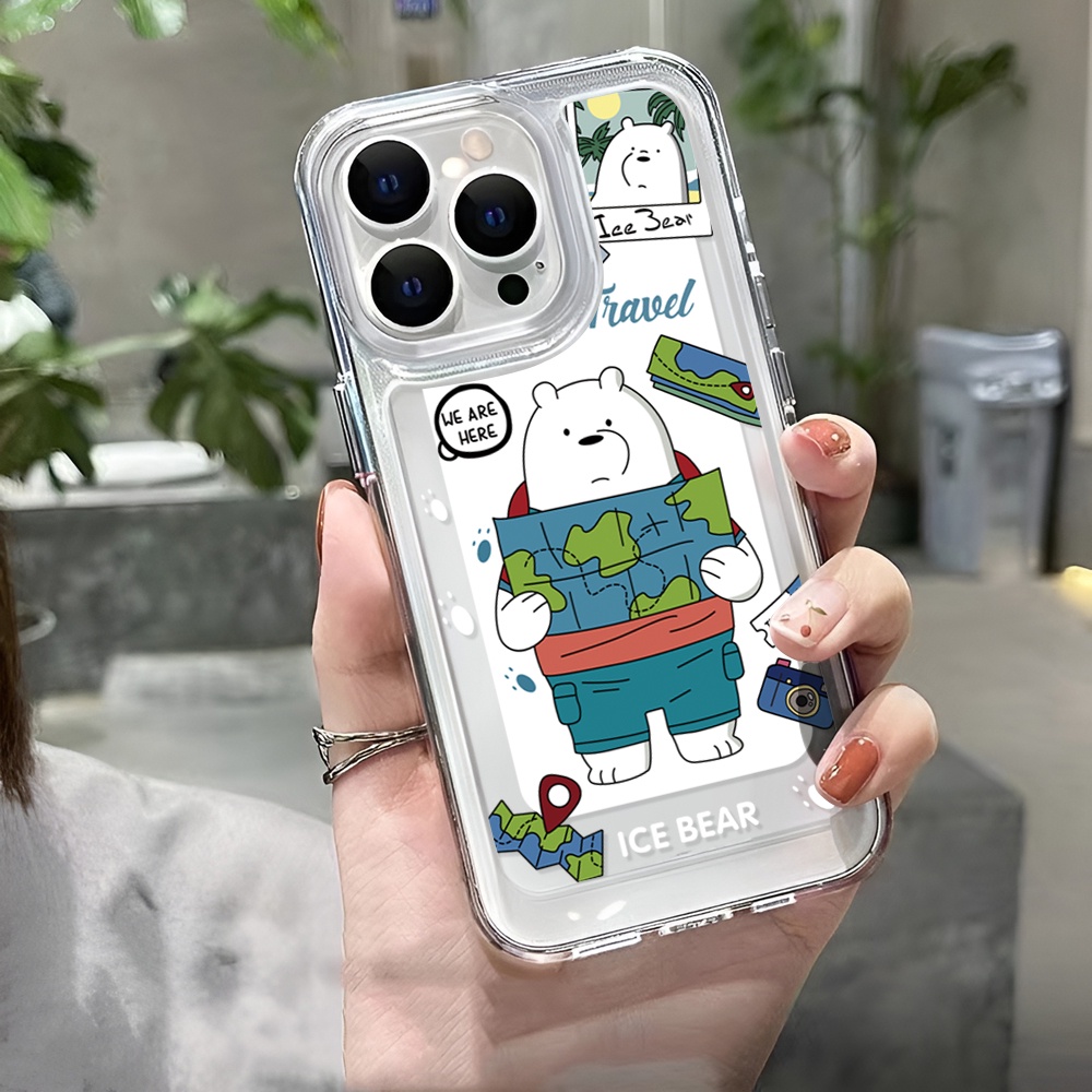 Ốp Điện Thoại Trong Suốt Họa Tiết Gấu Hoạt Hình Cho iphone 14 Pro Max Plus 13 11 12 7Plus X XR XS Max 7 8 SE 2020