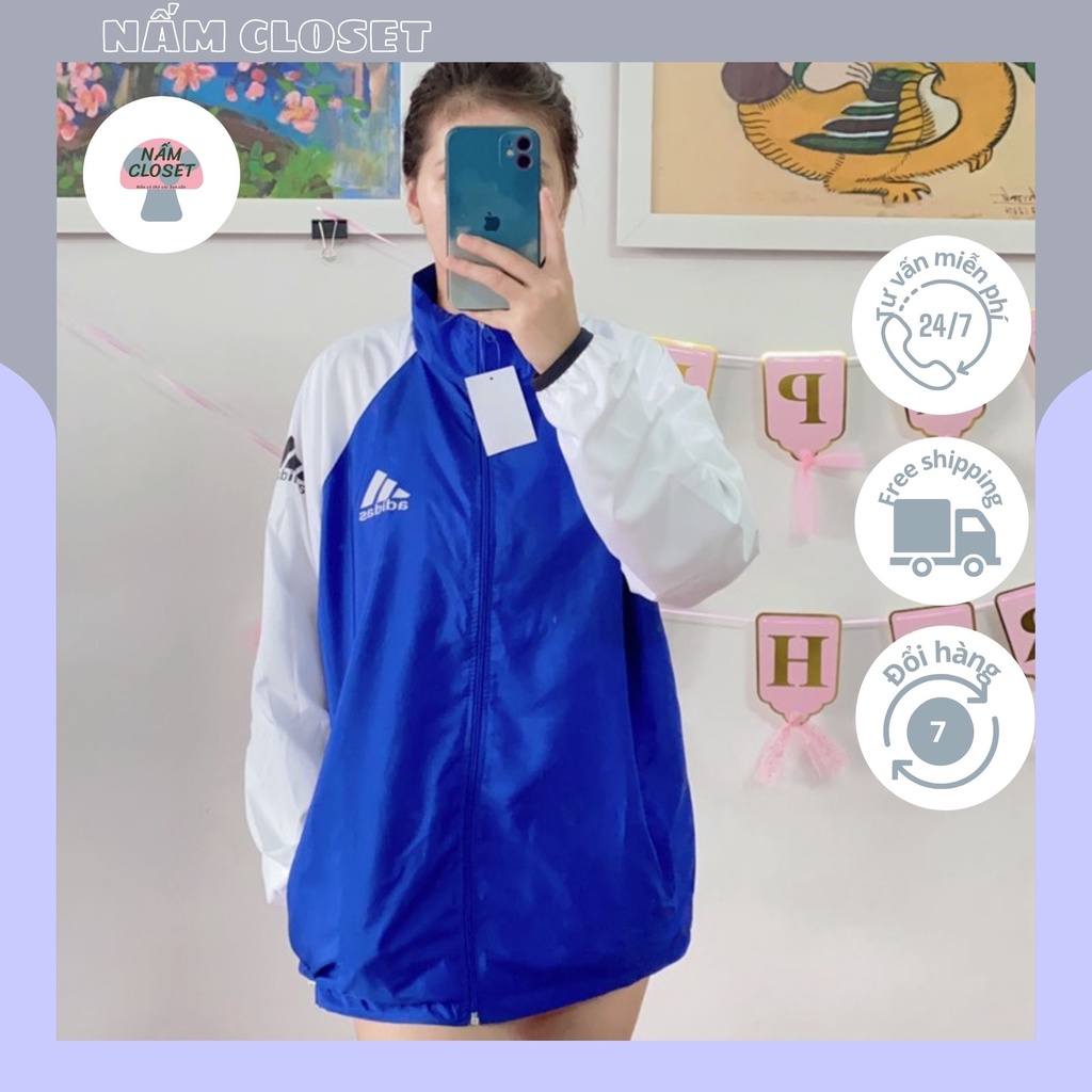 Áo khoác gió Adidas nữ nam có viền, áo khoác 2 lớp dày dặn, hàng xịn GZAK074