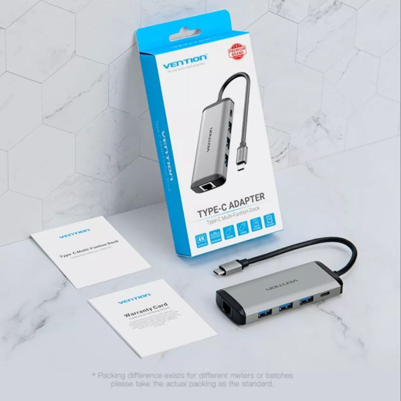 Bộ cáp chuyển đổi Hub 8 in 1 USB Type C to sang HDMI 4K USB3.0 PD SD RJ45 Vention Ravpower Aukey cho Samsung dex Macbook