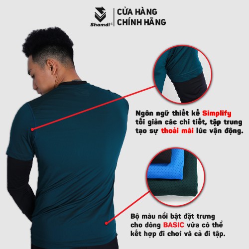 Áo thun thể thao tập gym nam SHAMDI đồ tập gym basic kết hợp đi chơi, cả đi tập - 984