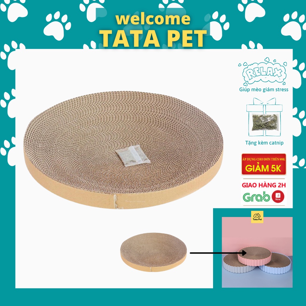 Lõi cào móng thay thế - bàn cào móng thay thế hình tròn cho mèo,  tặng kèm catnip (CM5) TATAPET