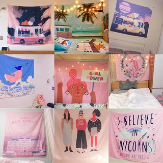 [TẶNG ĐÈN 3M] Khăn treo tường trang trí Nhiệt Đới