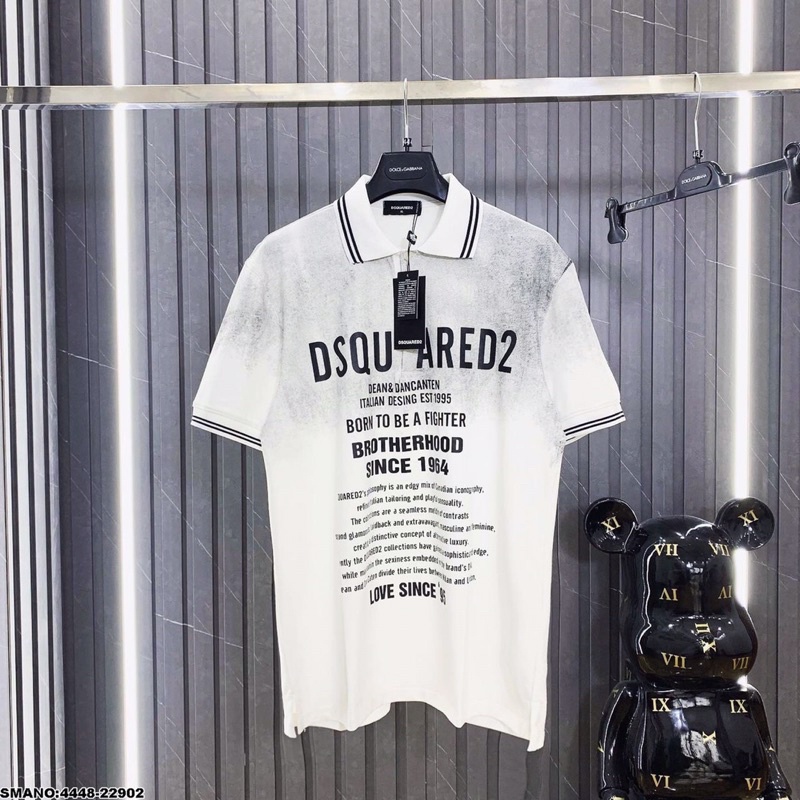 Áo Polo Nam DSQ In Chữ SPF Cực Hot - Áo Nam Polo In Chữ DSQ Siêu Đẹp