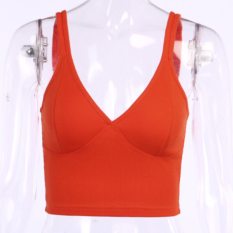 Áo Croptop Dệt Kim Thiết Kế Cổ Chữ V Nữ Tính