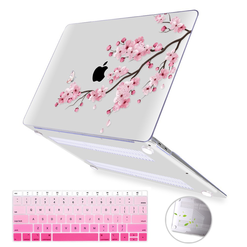 Bao Da In Hoa Có Bàn Phím Cho Macbook Air 13.3 Pro 13 15 Retina 12 Inch Ốp