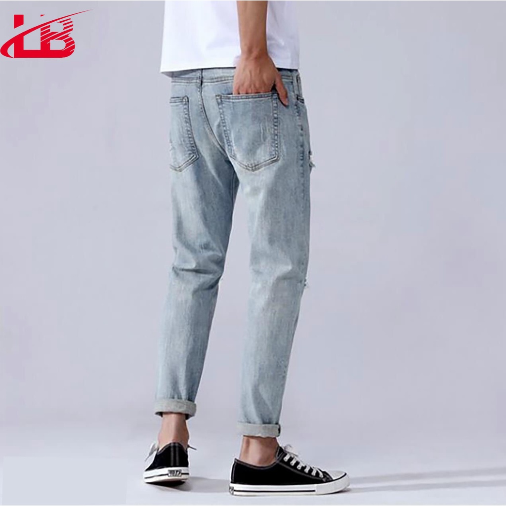 Quần Dài Jean Nam Lb , Co Giãn, Màu Đen Trơn Phối Dây Viền Như Hình, Size 28-34, Dnsh2080