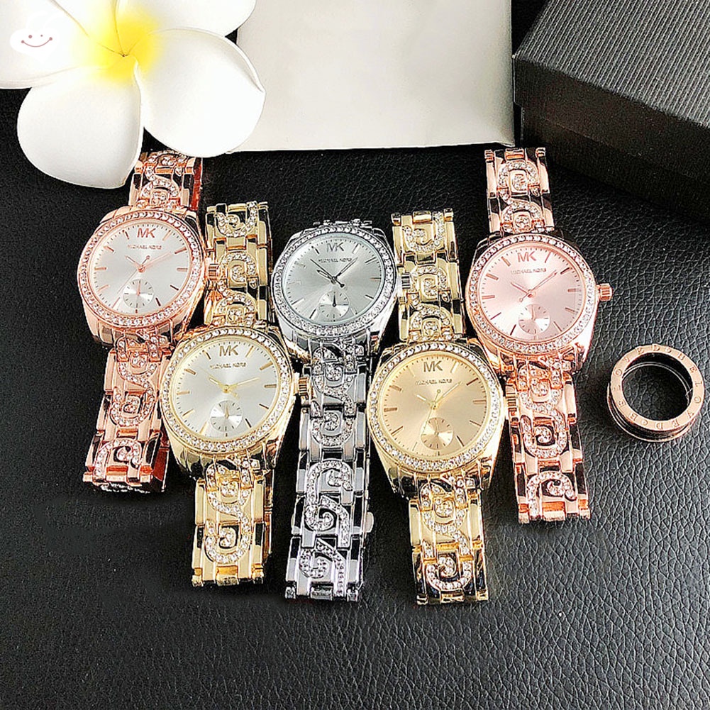 Đồng Hồ Đeo Tay 1 Giây Đính Kim Cương Giả Thanh Lịch Dễ Phối Đồ Cho Nữ