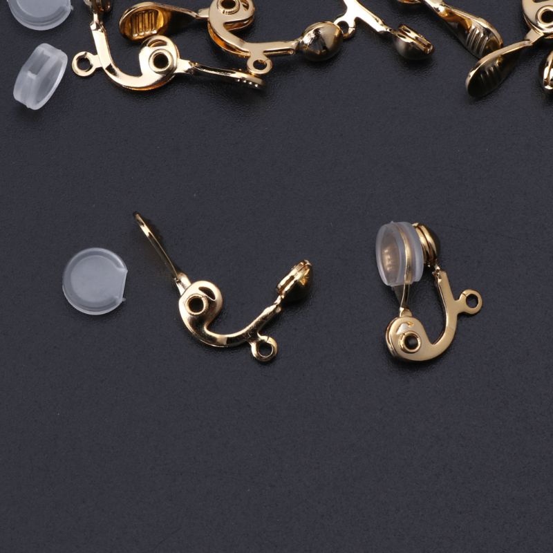 ✿INF✿10Pc Clip-on Earring Converter Non-pierced Ear Hoop With Comfort Earring Cushion