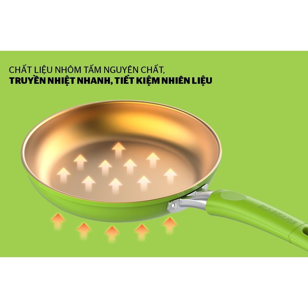 Cặp chảo chống dính đáy từ SUNHOUSE SHG112026MGC