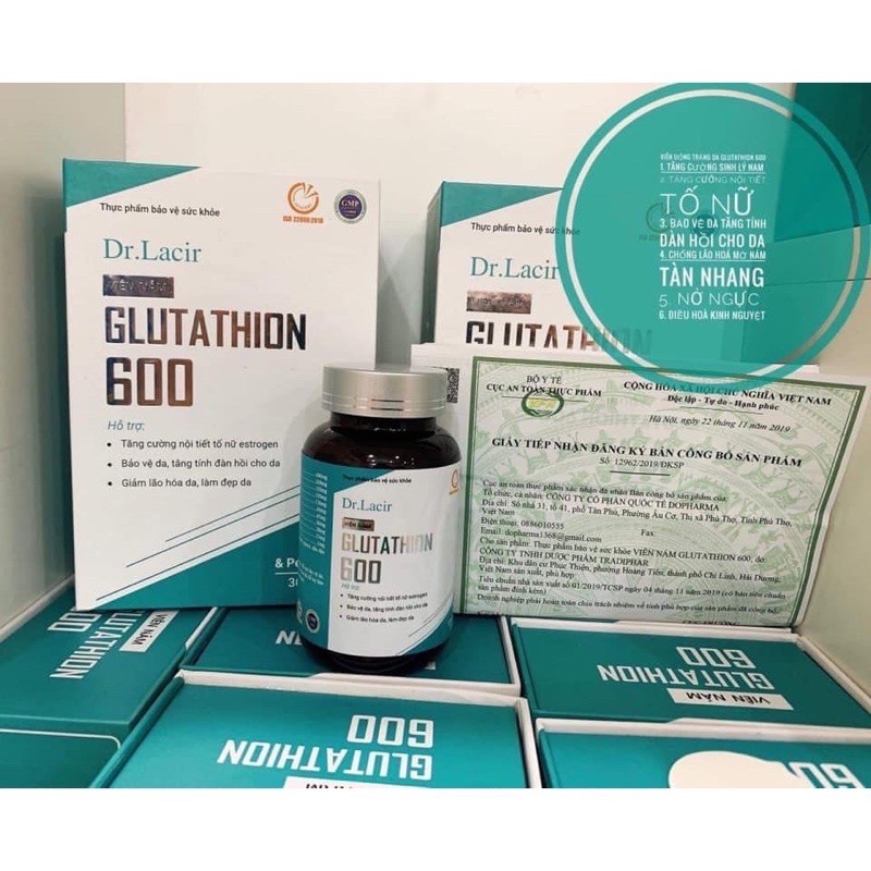 Viên Uống Nám Trắng Da Glutathione 600 DR LACIR