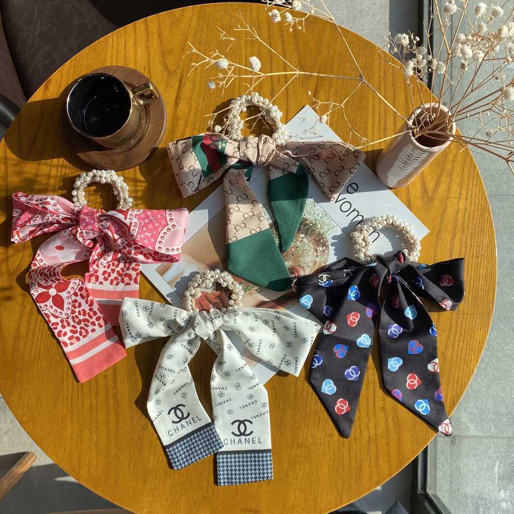 Băng đô cài tóc đính nơ ruy băng phong cách Hàn Quốc thời trang mới cho nữ