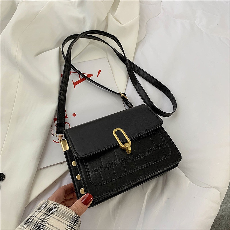 Túi đeo chéo IELGY màu trơn đơn giản thời trang dành cho nữ