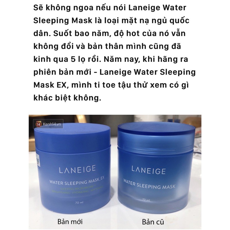 [NEW 2021] Mặt nạ ngủ cấp nước LANEIGE water sleeping mask 70ml