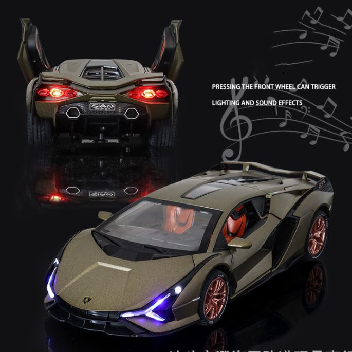 Tỷ lệ 1:24 Xe mô hình kim loại Lambo Lighting Sian FKP 37