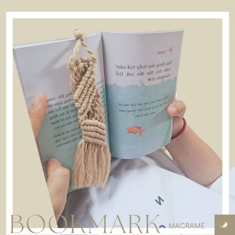 Thẻ đánh dấu trang sách, bookmark macrame, thẻ đánh dấu macrame