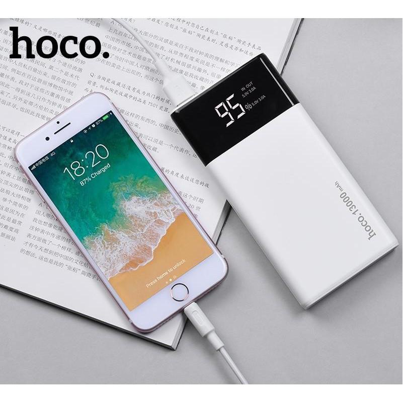 Sạc Dự Phòng Hoco B12Z Superior 13000mAh Chính Hãng - 3 Input, 2 Output Có Màn hình LCD Hiển Thị