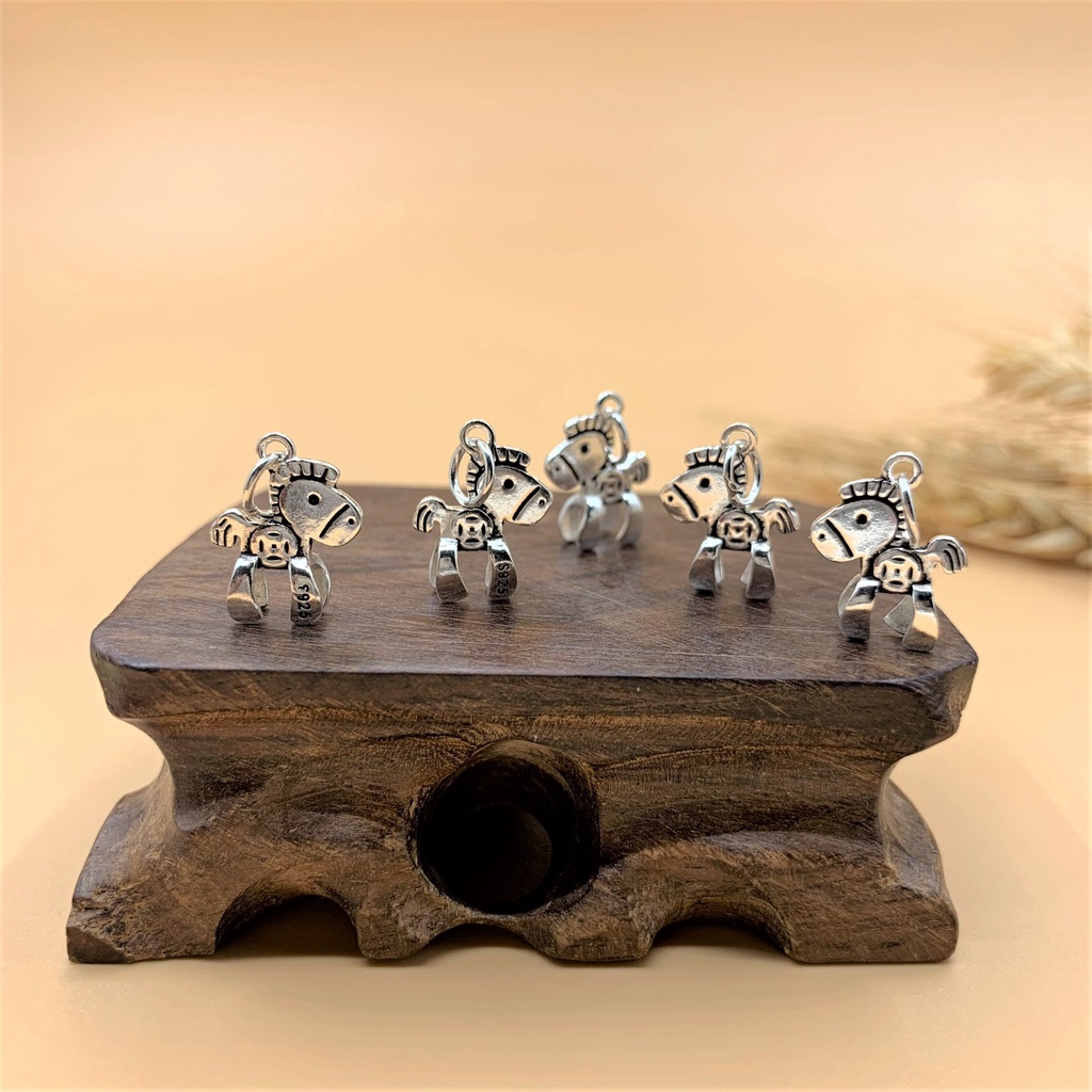 Charm móc treo ngựa bụng hình kim tiền - Charm Bạc 925 - Mã CA600 CB750