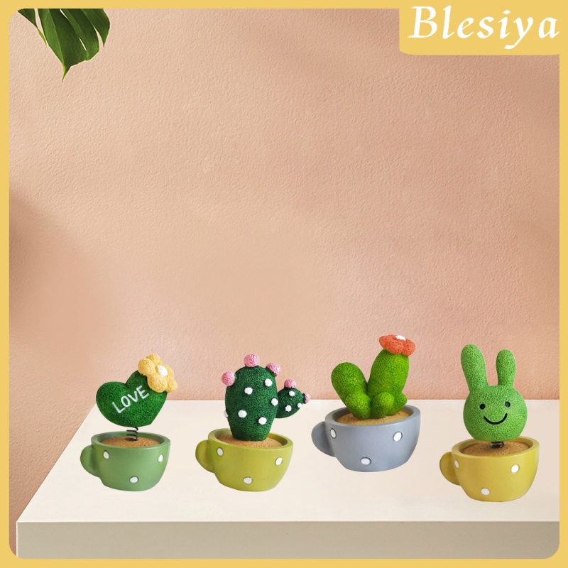 Set 4 Đồ trang trí Cây Xương Rồng Nhỏ Dễ Thương Trang Trí Bảng Điều Khiển Xe Hơi / Văn Phòng