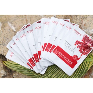 Lcosin - Mặt Nạ Giấy Lựu Đỏ Ốc Sên