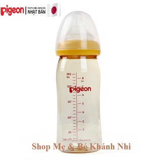 Bình Sữa Pigeon Cổ Rộng PPSU Plus 240ML