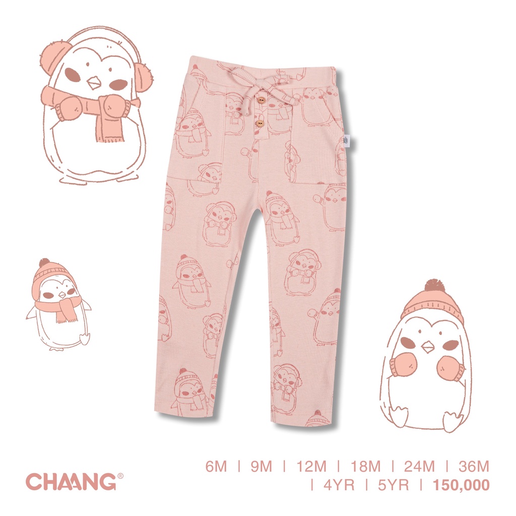 Quần legging bé gái dài ôm chân len tăm Snow Chaang