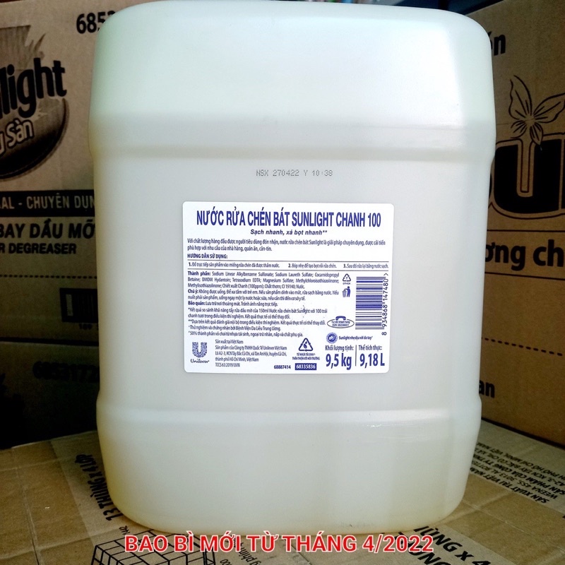 Sunlight rửa chén 9.5kg