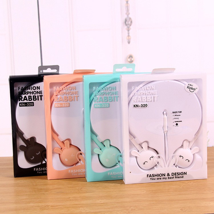 Tai Nghe Mini Hình Thỏ Dễ Thương Có Dây Chuẩn 3.5mm
