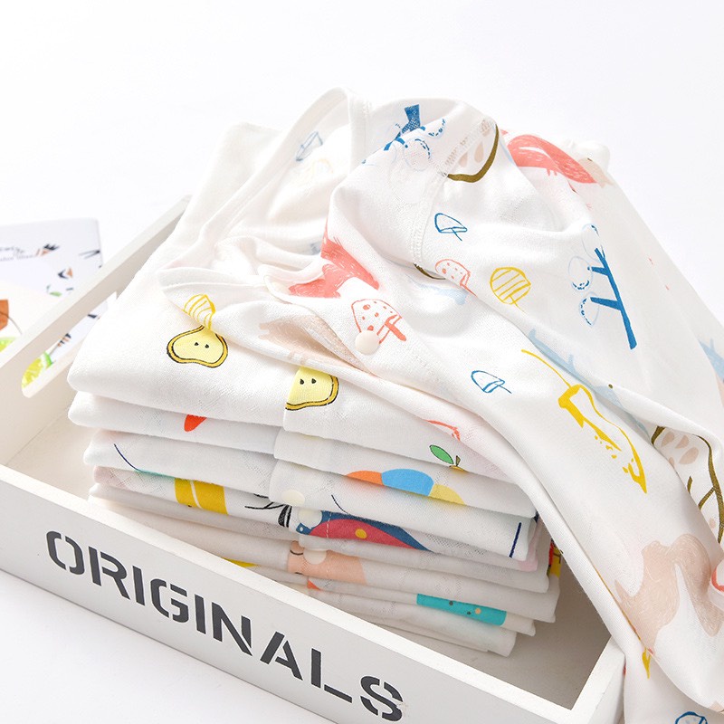 Bộ dài tay cotton giấy khuy giữa mẫu mới 2022 size 3-14kg