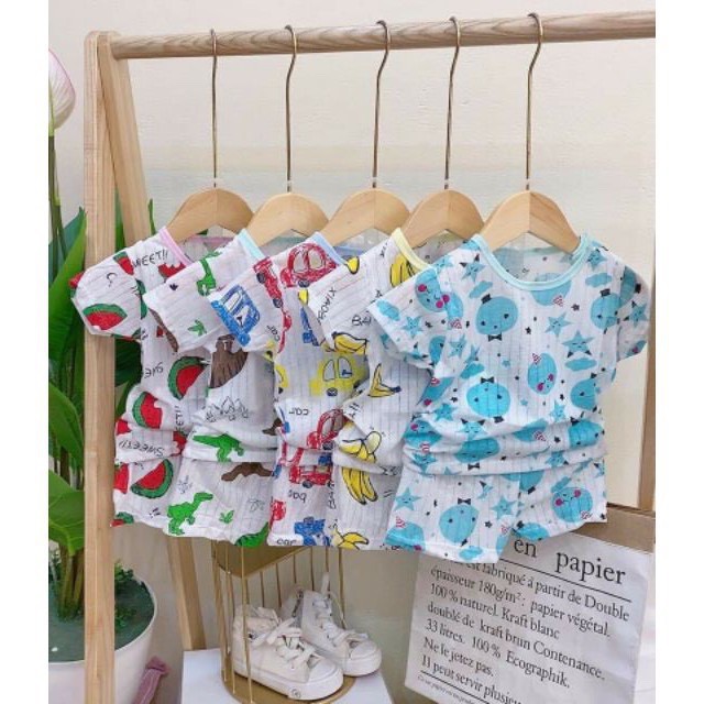 Bộ cotton giấy cài vai cho bé yêu của bạn