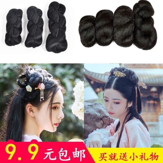 Búi tóc cổ trang xoắn ngang cỡ trung
