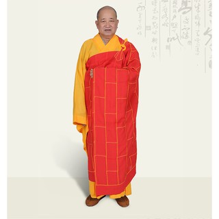 Áo cà sa 25 điều Tổ y đỏ vải Hải thanh viền kim thông