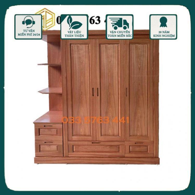 Miễn phí vận chuyển nội thành HN - Tủ gỗ quần áo xoan đào mã TA007 - nhiều kích thước phù hợp mọi không gian