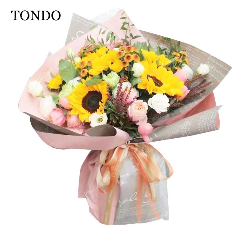 Giấy Gói Hoa Hoạ Tiết Mặt Chữ Đẹp KT 58*58cm Gói Hoa, Bọc Hoa, Bó Hoa