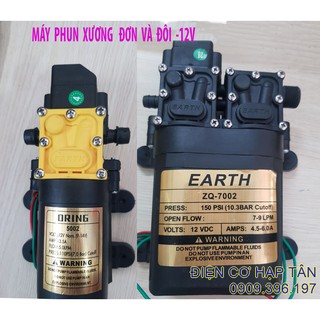 MÁY BƠM TĂNG ÁP -12V   LƯU LƯỢNG 5L/phút -ứng dụng làm bộ rửa xe phun sương tưới cây tưới lan..