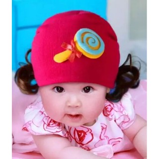 Nón len tóc giả cho bé m40