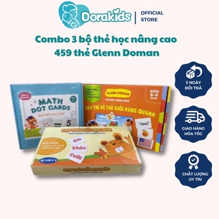 Combo 3 bộ thẻ học thông minh Flash Card nâng cao chuẩn Glenn Doman dành cho bé từ 0-6 tuổi chất liệu Ivory cao cấp