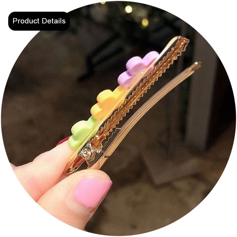 Kẹp tóc họa tiết hoa và trái cây ngọt ngào dễ thương cho bé gái