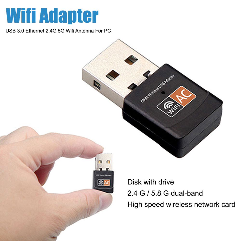 Bộ chuyển đổi Wifi USB Wifi 5Ghz Bộ điều hợp Wi-Fi USB AC 600Mbps Bộ điều hợp Wi-fi Băng tần kép