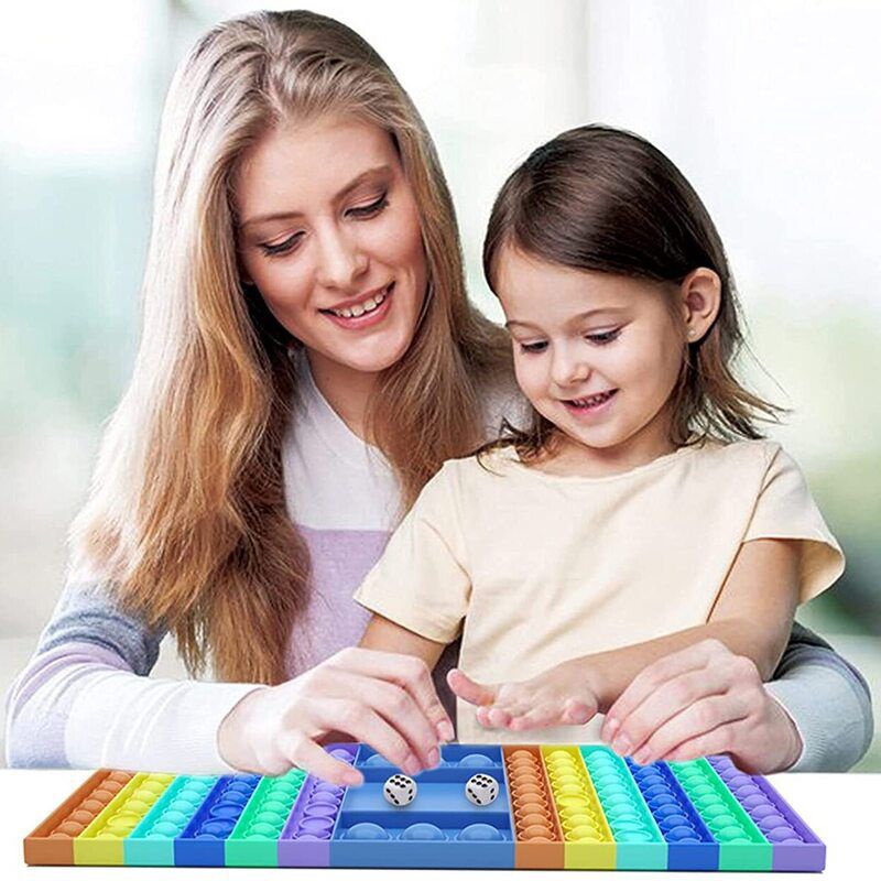 【ready stock】Đồ Chơi Bàn Cờ Nhấn Bóng Cỡ Lớn Màu Cầu Vồng Vui Nhộn Dành Cho Trẻ