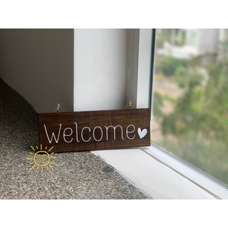 Biển gỗ/ Bảng gỗ Welcome [tùy chỉnh nội dung/font chữ theo yêu cầu]
