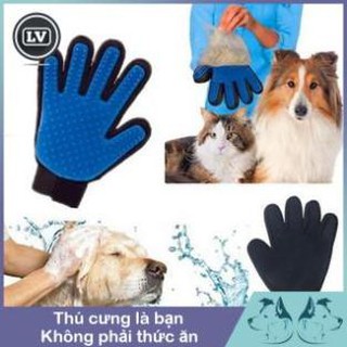 Găng tay tắm cho chó và vệ sinh lông chó mèo - Găng tay cao su True Touch cho thú cưng Phụ kiện Long Vũ