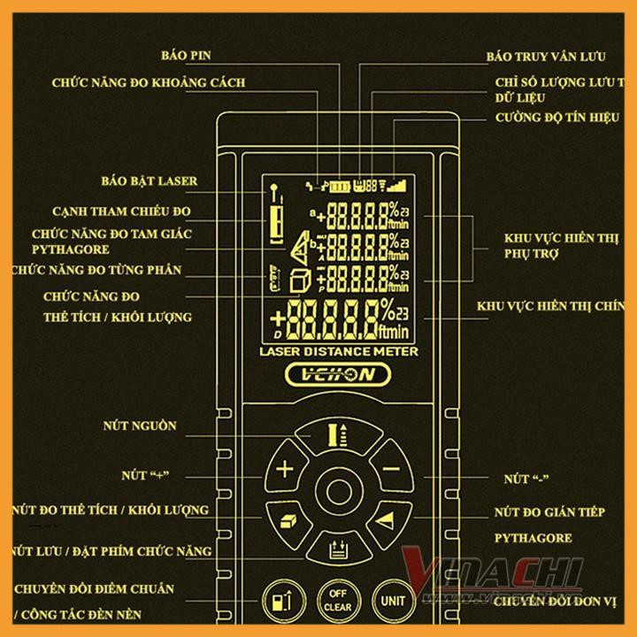 Máy Đo Khoảng Cách Vechon 100m - Máy Đo Khoảng Cách Vechon Sử Dụng Laser Bảo Hành 6 Tháng