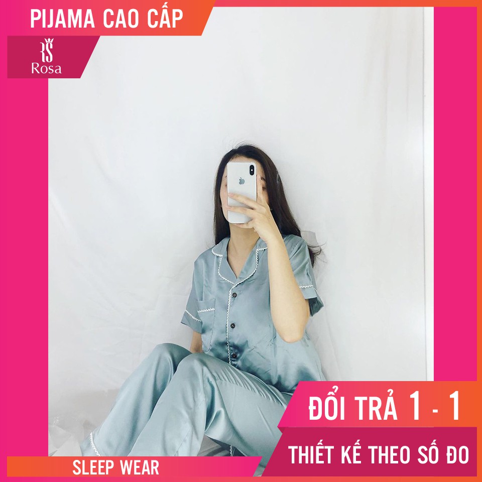 [HÀNG CAO CẤP 1 ĐỔI 1] - Set Pijama Lụa gấm cộc  Cao Cấp - Mã L206